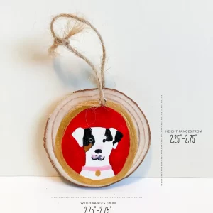 Custom Pet Portrait Wooden Christmas Ornament Hand Painted | Dog or Cat